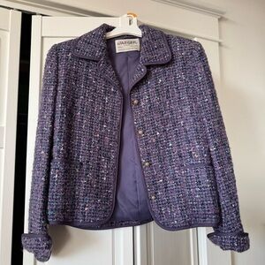 Deep Purple Tailored Blazer with Textured Fabric